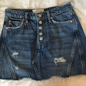 Free People denim mini skirt